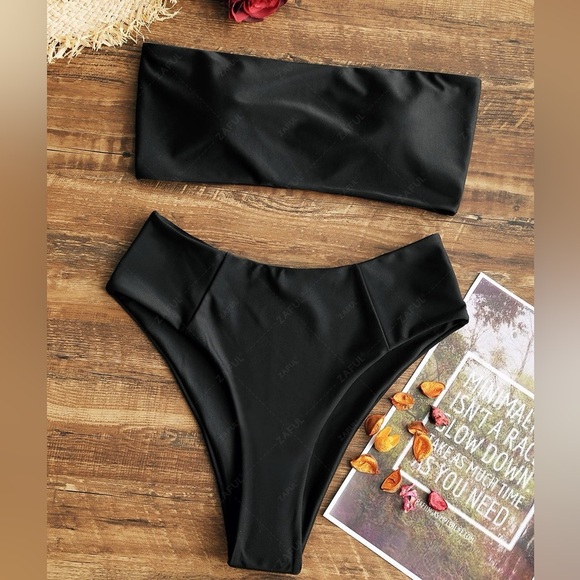 Zaful High Cut Bandeau Swim Set - Picture 8 of 10